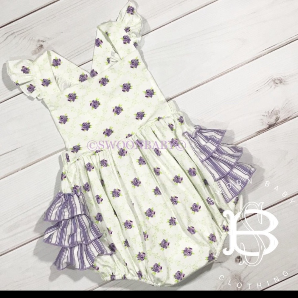 Swoon Baby Lavender Vine Romper